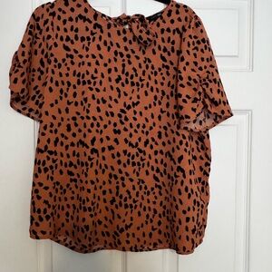 Papermoon Brown and Black Animal Print Blouse